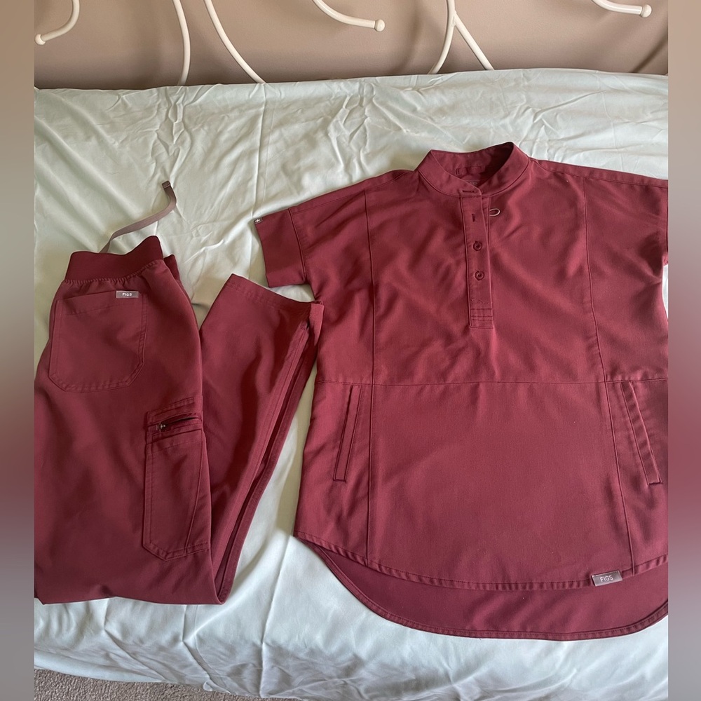 Figs Women's Top in Burgundy